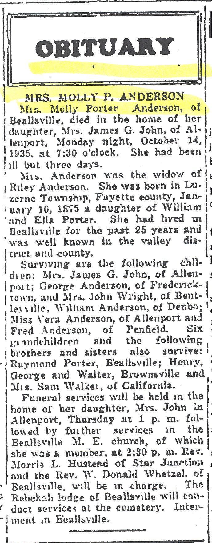 Molly Anderson obit